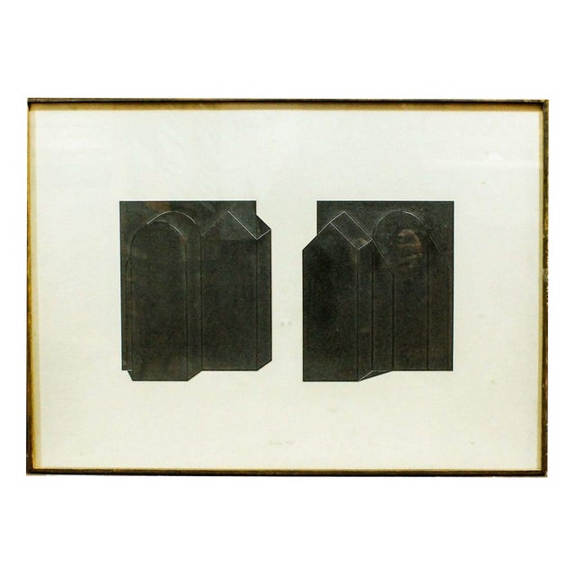 Giuseppe Uncini, Dwellings, 1978, Collage on Paper For Sale