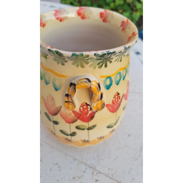 Mid 20th Century Italian, Hand Painted Small Ceramic Vase For Sale In Dallas - Image 6 of 9