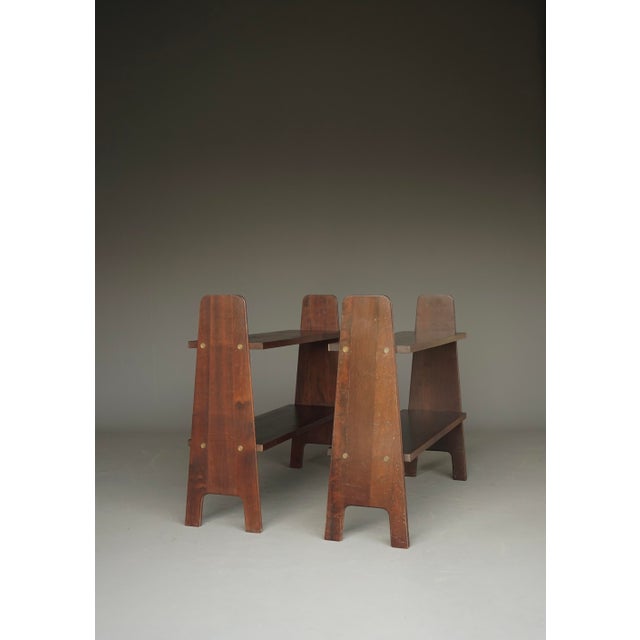 Mid-Century Freestanding Stackable Book Shelves, 1950s, Set of 2 For Sale - Image 4 of 18