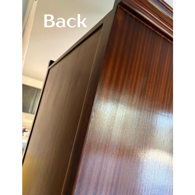 Vintage Chippendale Style Mahogany Highboy Chest on Chest With Carved Bonnet Top & Working Keys For Sale - Image 12 of 12