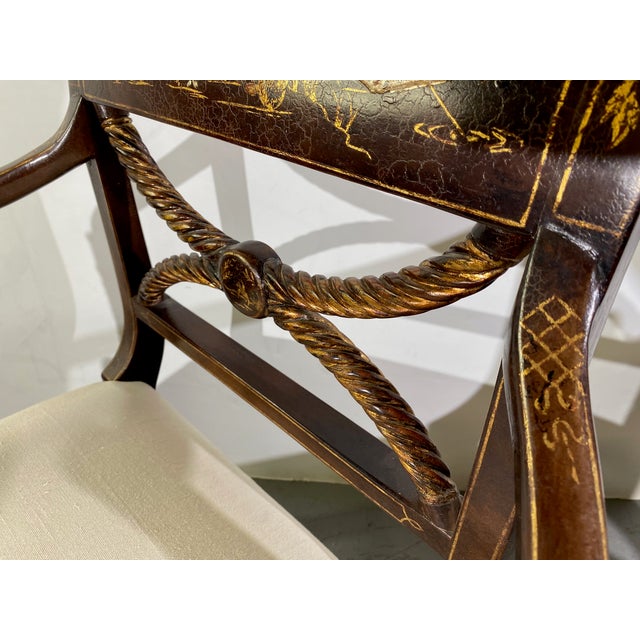 Late 20th Century Chinoiserie Armchairs Set of 2 For Sale - Image 5 of 6