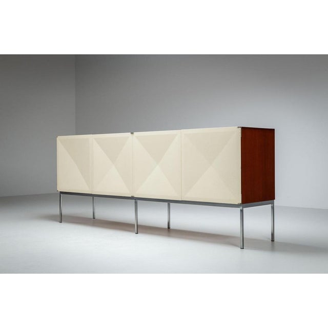 Wood Pointe de Diamant Sideboard from Philippon & Lecoq, Behr, Germany, 1960 For Sale - Image 7 of 18