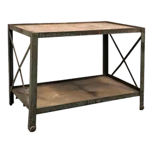 Antique Industrial Steel Cart ~ Table