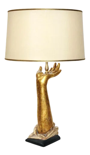 Designer Giltwood Hand Form Table Lamp by Randy Esada Designs