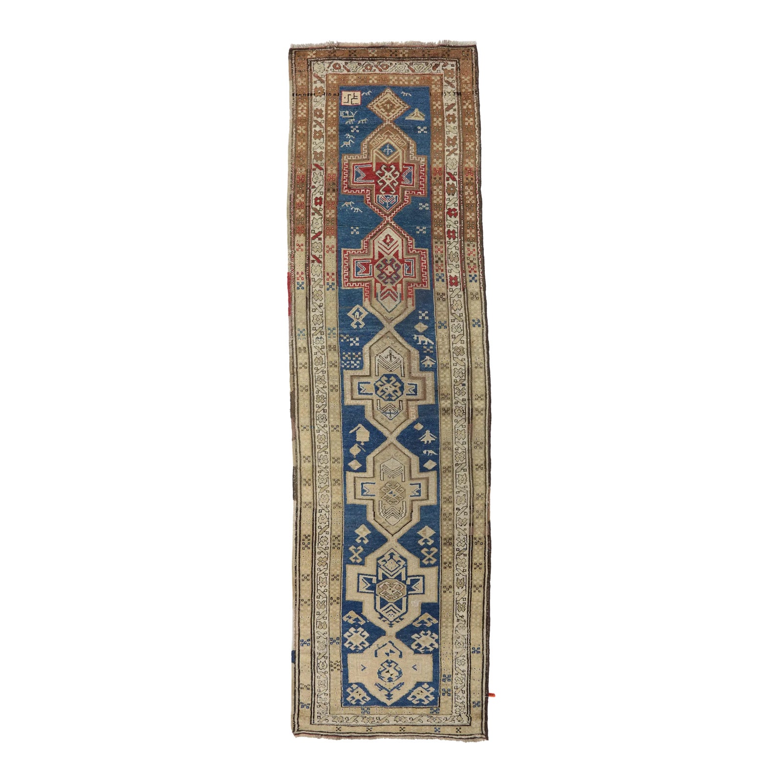 1920s Old Persian Kord Runner Rug 3’5″ X 12’2″ | Chairish