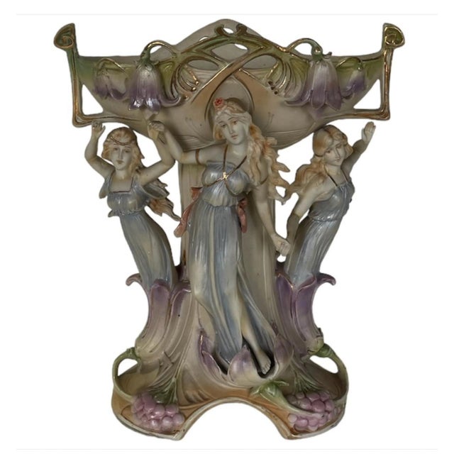 Begin 20th Century French Three Graces Art Deco Flower Bowl For Sale - Image 5 of 6