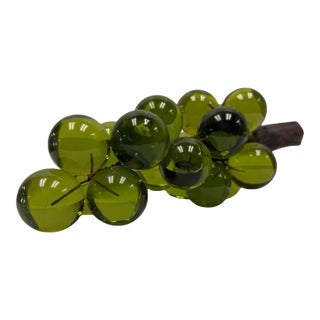 Vintage Mid-Century Modern Olive Green Lucite Grape Cluster Accent Piece For Sale