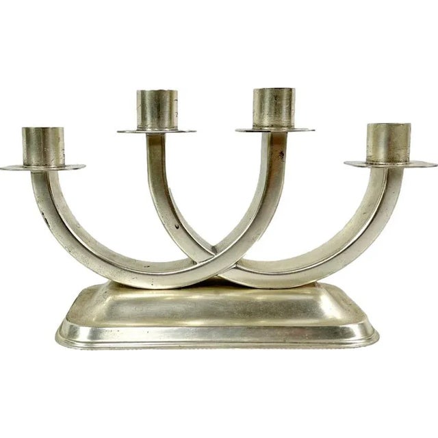 Art Deco Silver Plated Candleholder from Quist, Esslingen, 1950s For Sale - Image 10 of 10
