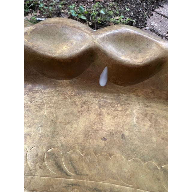 1920sw Vintage Etched Brass Bohemian Tray For Sale - Image 4 of 7