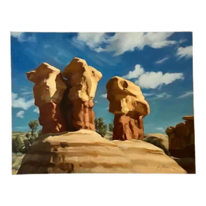 Utah Devil's Garden Hoodoo's Grand Staircase-Escalante National Monument Oil Painting Circa 2000