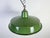 Metal Industrial Green Enamel Factory Pendant Lamp, 1960s For Sale - Image 7 of 17