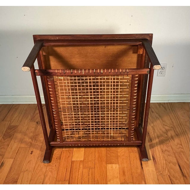 Mid 20th Century Mid-Century Modern Dux Teak & Cane Square End Table, Made in Sweden Circa 1960s For Sale - Image 5 of 12