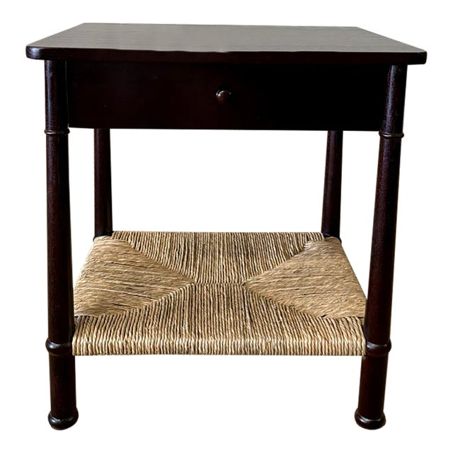 Amber Nightstand With Rush Shelf For Sale