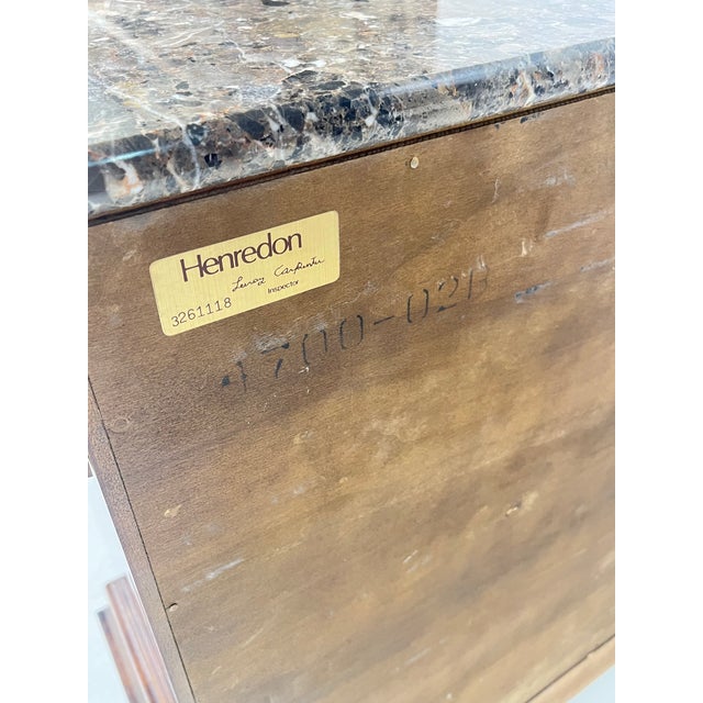 Late 20th Century Henredon "Charles X" French Neoclassical Burl & Marble Top Commode Chest For Sale - Image 9 of 13