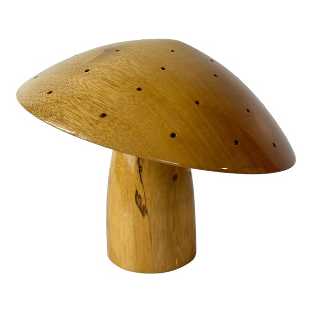 Vintage Oregon Myrtlewood Mushroom Sculpture — Zumwalt’s Myrtlewood, Bandon Or For Sale