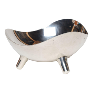 1950s Diminutive Danish Modern Silver Plated Trinket Dish / Vide Poche by Hans Jensen