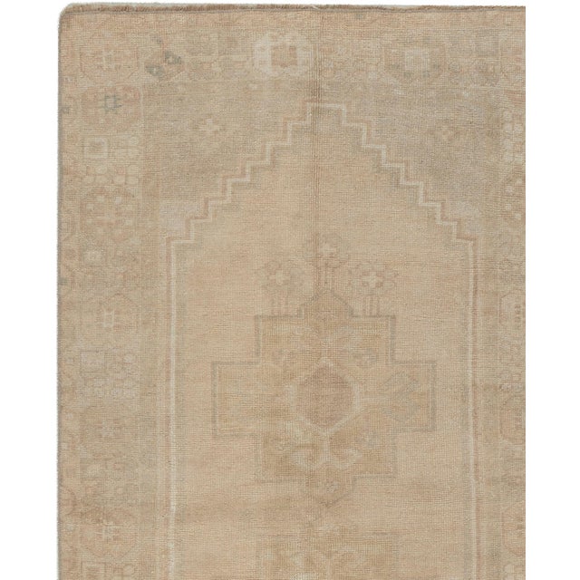 Textile Vintage Circa 1940 Turkish Oushak Area Rug 3ft 6in X 6ft 7in For Sale - Image 7 of 8