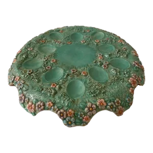 Antique Victorian Majolica Deviled Egg Platter Easter