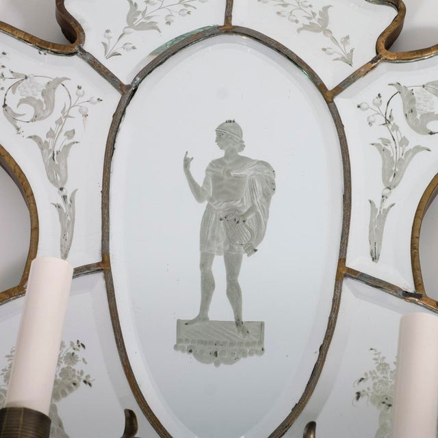 Pair of 19th Century Venetian Mirror Wall Sconces For Sale - Image 9 of 16