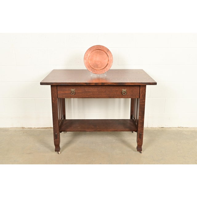 Roycroft Style Arts & Crafts Hammered Copper Charger Plate or Tray For Sale - Image 10 of 11