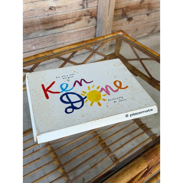 1980s Ken Done Australian Parrot Placemats, Set of 6 in Original Box For Sale - Image 9 of 12