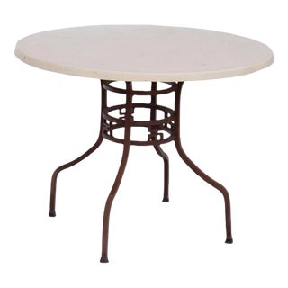 1960s Round Patio Table With Fiberglass Top After Brown-Jordan For Sale