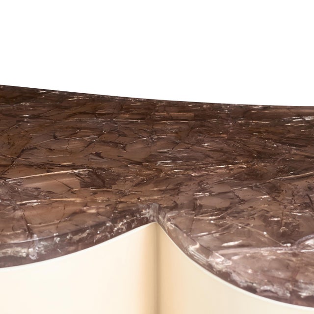 2020s Splash Coffee Table (natural Parchment & Champagne Ice-resin) For Sale - Image 5 of 8