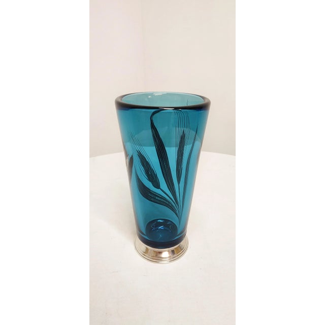Blue & Silver Glass Vase, France, 1950s For Sale - Image 10 of 17