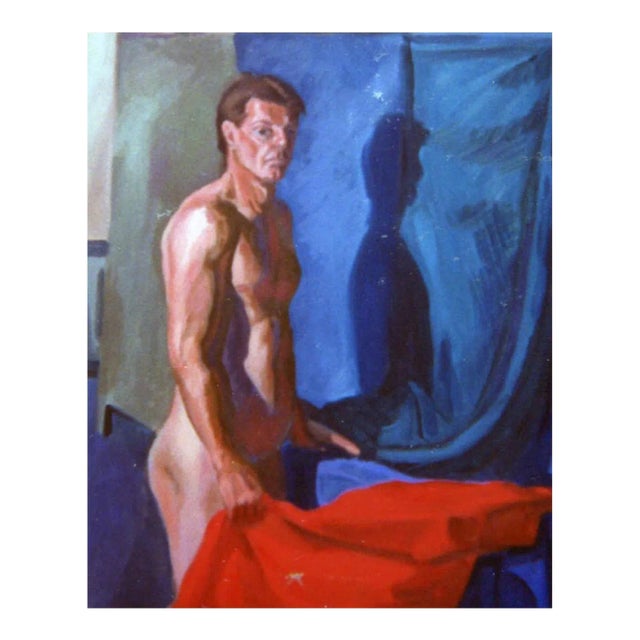 Male Nude #1 Original Oil Painting by Lawrence Cappiello Circa 1985 For Sale