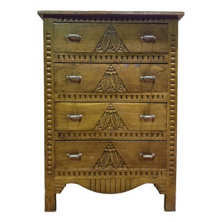 Art Deco Chest of Drawers in Oak, 1950s For Sale