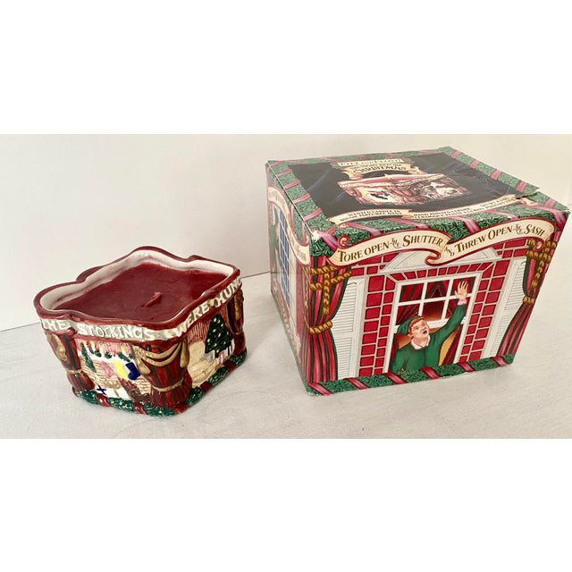 Vintage Fitz and Floyd "The Night Before Christmas" Scented Candle in Hand-Painted Ceramic For Sale - Image 12 of 15