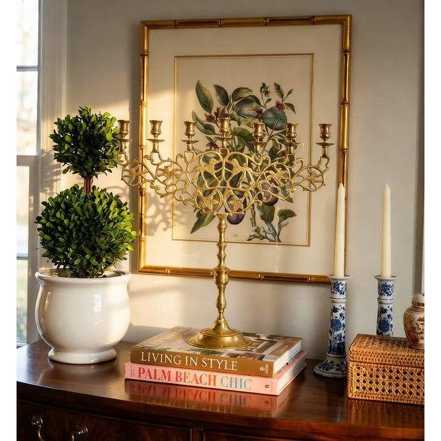 Brass Antique Eastern European Brass Lion of Judah Menorah, Circa 1900 For Sale - Image 8 of 9