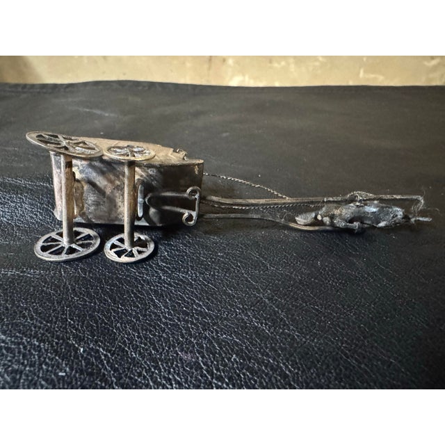 1930s Vintage Dutch Silver Miniature Carriage and Horses For Sale - Image 5 of 12