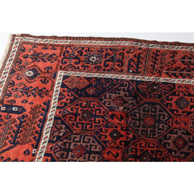 Art Deco Antique Beluch Rug With Natural Dyes Geometric Medallion Field Circa Early 20th Century For Sale - Image 3 of 15