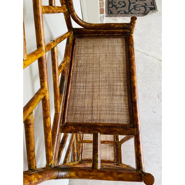 Late 20th Century Vintage Chinoiserie Tortoise Bamboo Entry Hall Tree