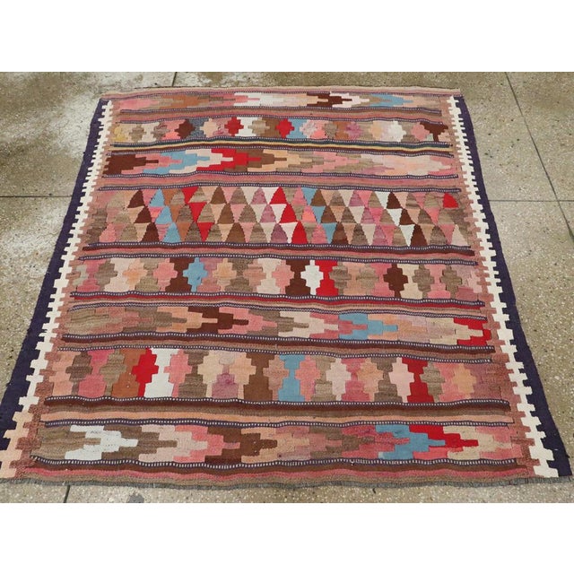 Galerie Shabab Collection Mid-20th Century Persian Flatweave Kilim Rug For Sale - Image 4 of 9