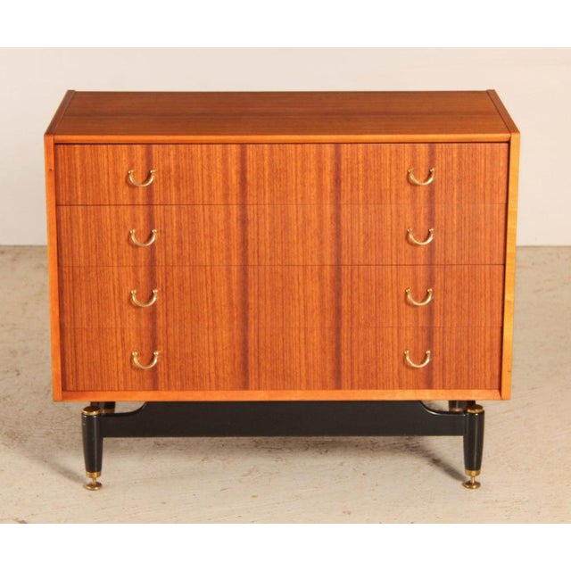 Mid-Century Modern Librenza Tola and Black Chest of Drawers with Brass Handles from G-Plan, 1960s For Sale - Image 13 of 13