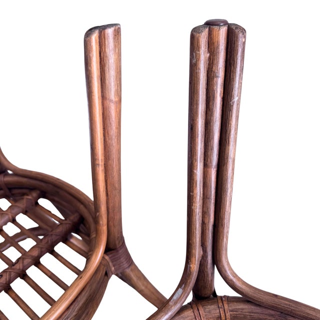 Pair of Vintage Rausch Germany Model 22935 Fan-Back Rattan Armchairs for Brown Jordan For Sale - Image 16 of 18