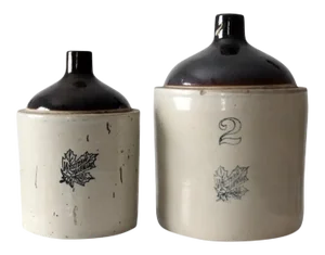 Antique Western Stoneware Jugs - a Pair