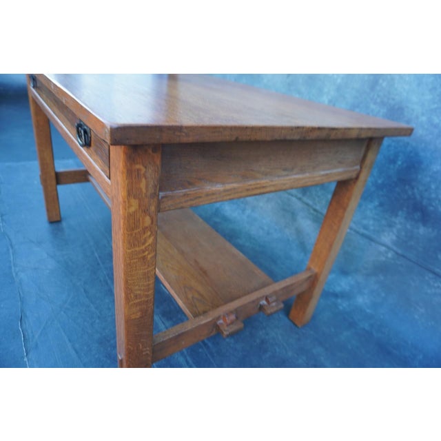 L & Jg Stickley Arts & Crafts Writing Desk C 1910 For Sale In Los Angeles - Image 6 of 10