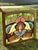 19th Century Stained Glass Window With Painted Angel Portrait in Original Frame For Sale - Image 13 of 17
