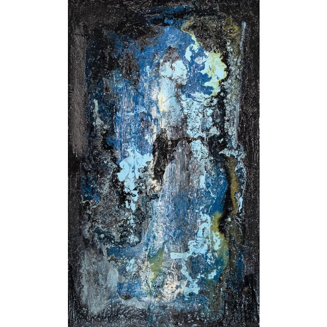 Paint Pair of Modernist Impasto Encaustic Abstract Oil Paintings Signed J. Lehr 1970s For Sale - Image 7 of 16