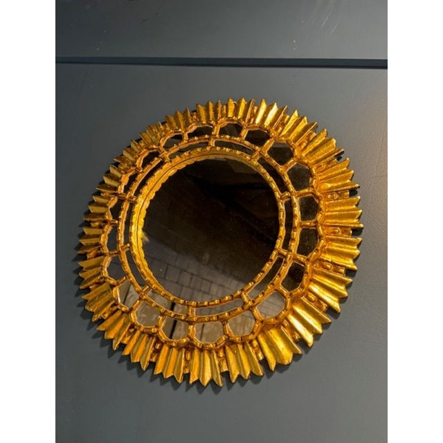 Traditional Italian Giltwood Sunburst Mirror For Sale - Image 3 of 5