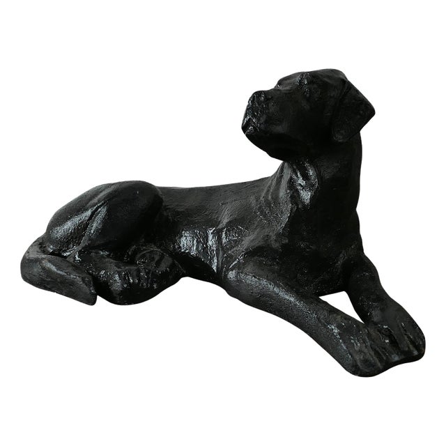 Vintage Black Labrador Door Stop, 1960 For Sale