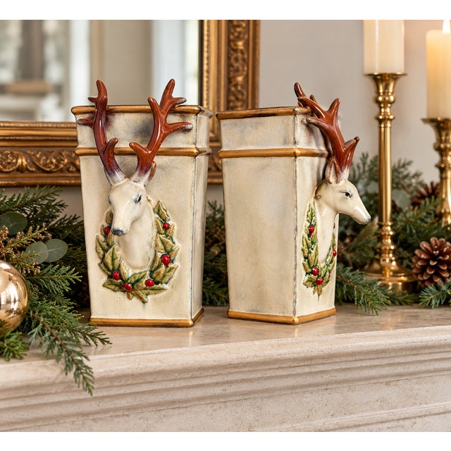 Vintage Reindeer Vases For Sale - Image 4 of 5