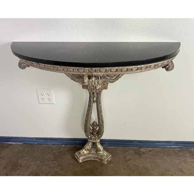Neoclassical Early 20th Century Italian Neoclassical Console Table With Granite Top For Sale - Image 3 of 17