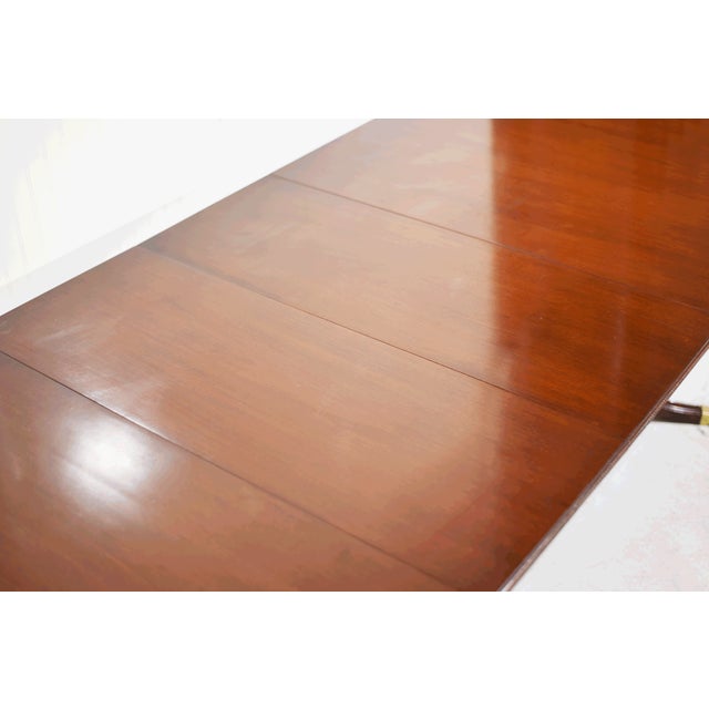Wood Vintage Georgian Mahogany Twin-Pedestal Dining Table With Extensions 96in For Sale - Image 7 of 12
