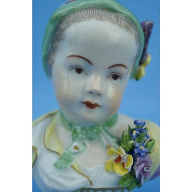 19th Century Porcelain Busts of Girls from the Imperial Manufactory of Vienna, Austria, Set of 2 For Sale - Image 13 of 18
