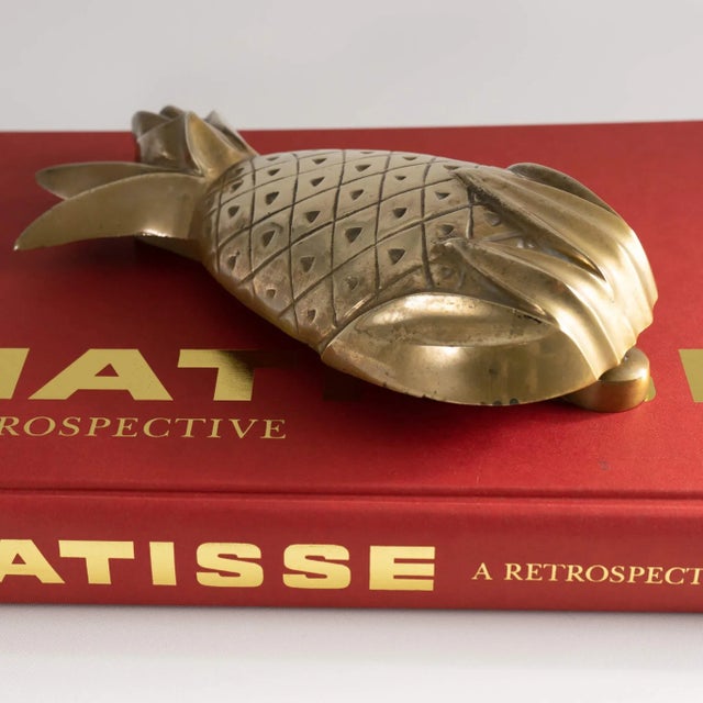 Metal Vintage Brass Pineapple Door Knocker For Sale - Image 7 of 11