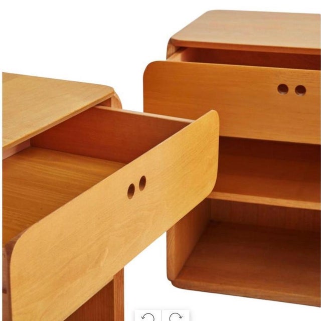 Samara Series Nightstands in Beech attributed to Derk Jan De Vries for Maisa, 1970s, Set of 2 For Sale - Image 4 of 6